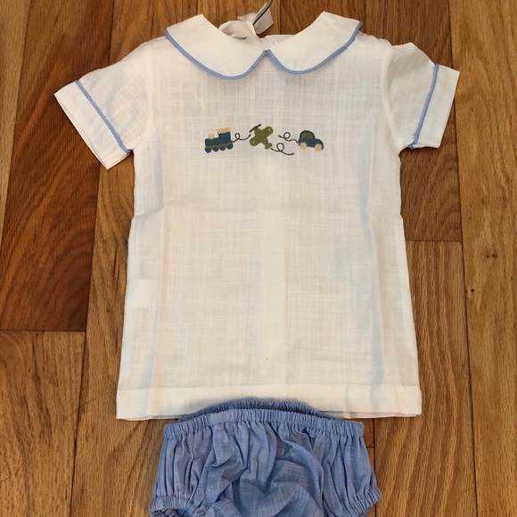 The Oaks Apparel Other - Train, Plane, and Car Diaper Set